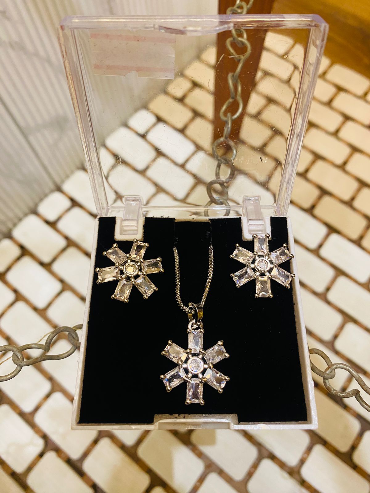 Elegant Silver Finish Crystal Star Pendant & Earring Set for Women – Party & Daily Wear Jewellery